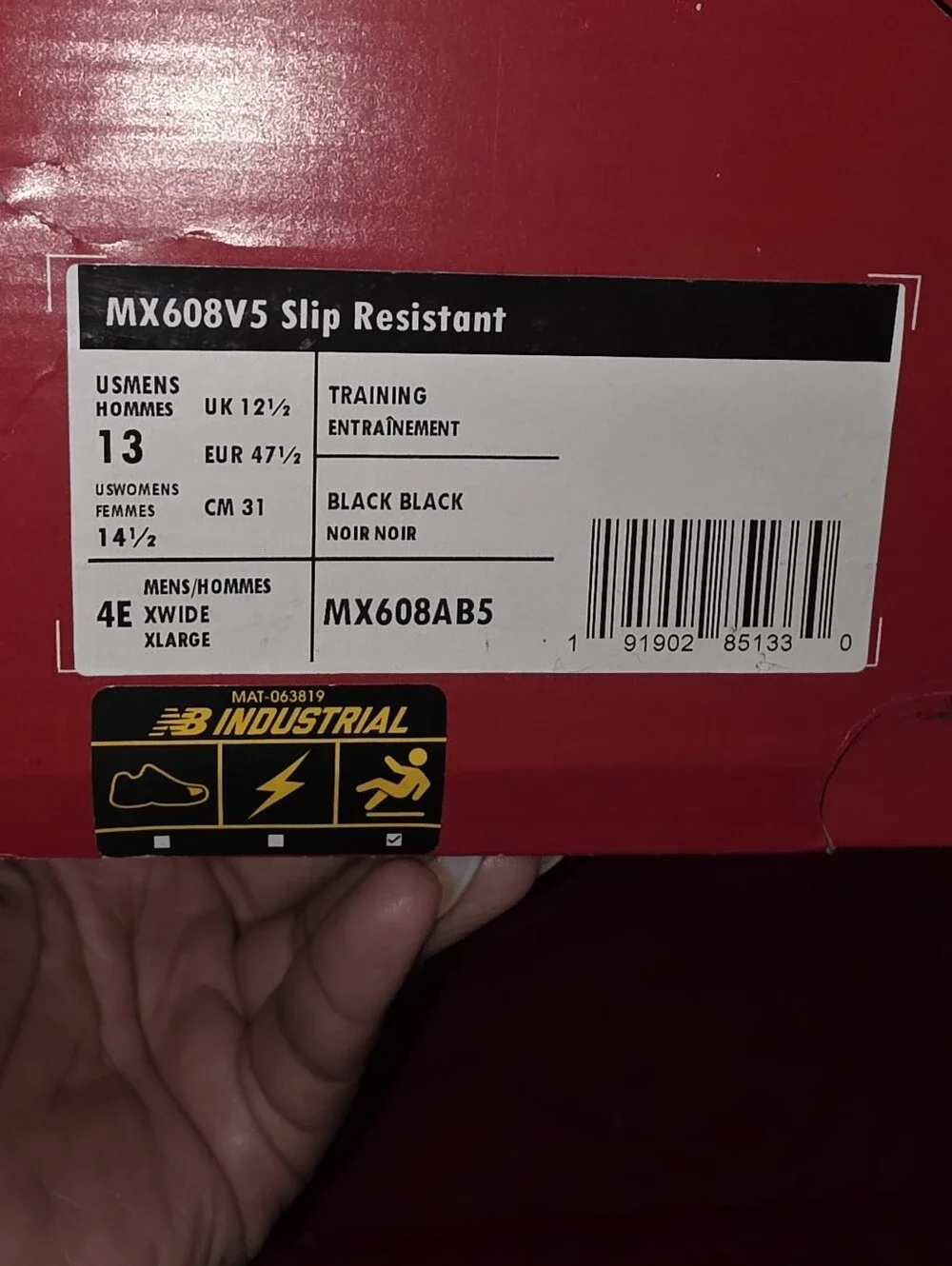 New Balance MX608AB5 Black Men's Training Slip-Resistant Shoes